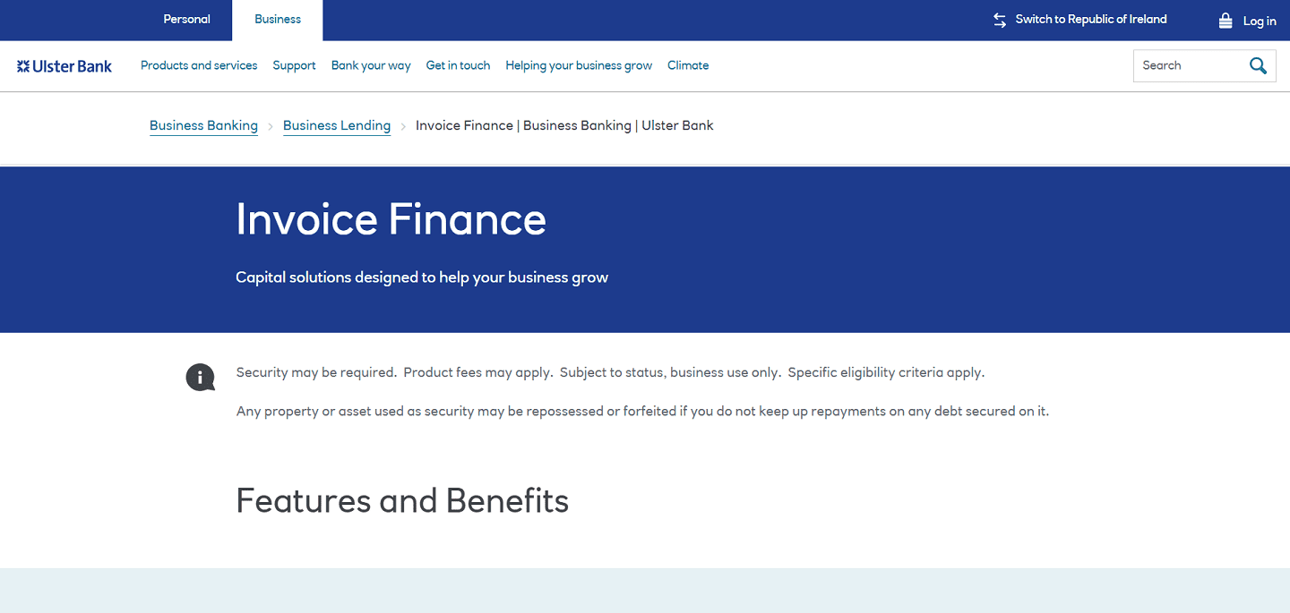 Ulster Bank invoice finance